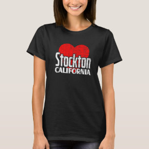 Camiseta Me encanta Stockton California Retro Big Heart Sto