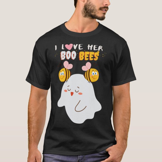 Camiseta Me Encanta Su Boo Abejas Graciosa Pareja De Hallow (Anverso)