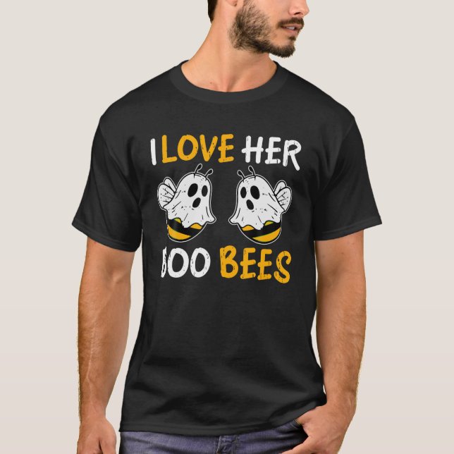 Camiseta Me Encanta Su Boo Abejas Graciosa Vestimenta Parej (Anverso)