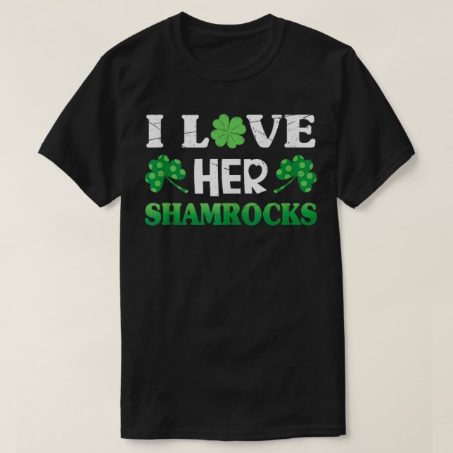 Camiseta Me Encanta Su Shamrock Parejas Graciosas Irlandés  (Diseño del anverso)