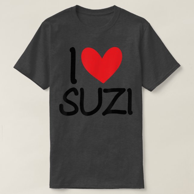 Camiseta Me Encanta Suzi Nombre Corazón Hombres Personaliza (Diseño del anverso)