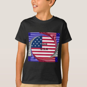 Camiseta Me encanta Swirl en EEUU: Impresión de arte patrió