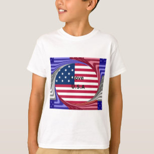 Camiseta Me encanta Swirl en EEUU: Impresión de arte patrió