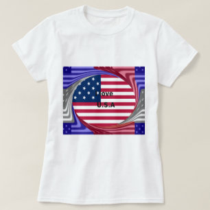 Camiseta Me encanta Swirl en EEUU: Impresión de arte patrió