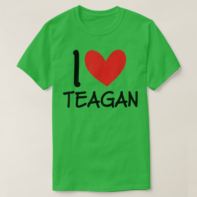 Camiseta Me encanta Teagan Name Chica personalizada Woman B (Diseño del anverso)