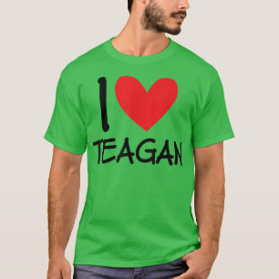 Camiseta Me encanta Teagan Name Chica personalizada Woman B