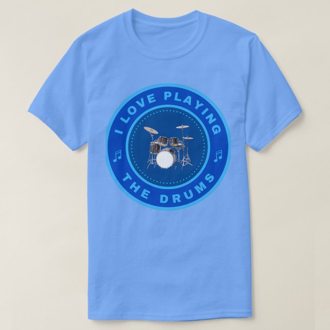 Camiseta Me encanta tocar los tambores (2) (Diseño del anverso)