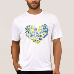 Camiseta Me encanta Ucrania inspiradora cita al corazón de 