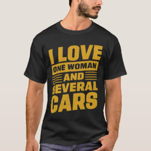 Camiseta Me Encanta Una Mujer Y Varios Automóviles Mecánico
