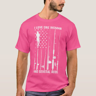 Camiseta Me Encanta Una Mujer Y Varios Caminos De Pesca Div