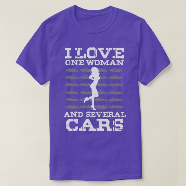 Camiseta Me encanta una mujer y varios coches Classic TShir (Diseño del anverso)