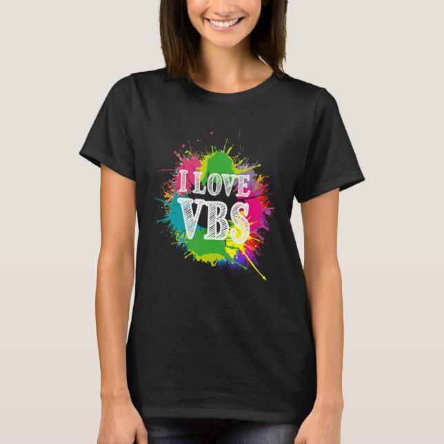Camiseta Me Encanta Vbs Vacaciones Escuela de Biblia Pintar (Anverso)