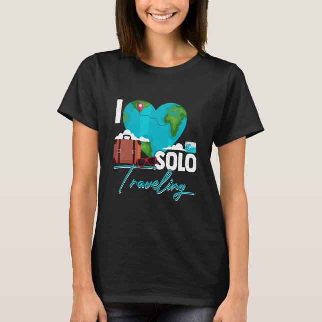 Camiseta Me encanta viajar solo (Anverso)
