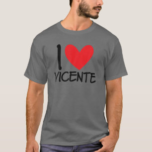 Camiseta Me Encanta Vicente Nombre Hombres Personalizados G