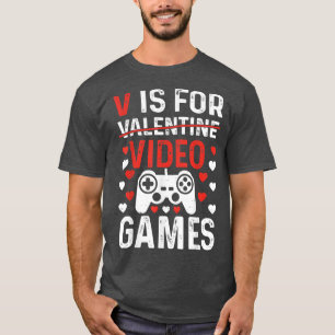 Camiseta ME ENCANTA VÍDEO JUEGOS Día de San Valentín Contro