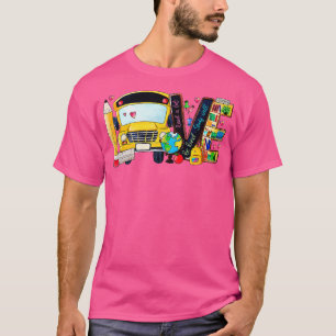 Camiseta Me Encanta Volver Al Conductor De Autobús Escolar 