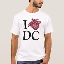 Me encanta Wash, DC con corazón anatómicamente cor