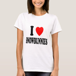 Camiseta Me encantan (amo) Snowbunnies esquiando Atractivo