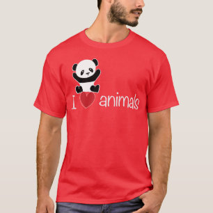 Camiseta me encantan animales oso panda retro