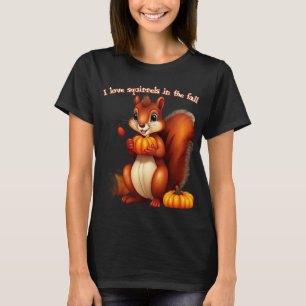 Camiseta Me Encantan las Ardillas en Otoño