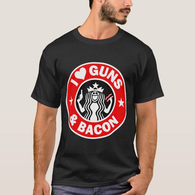 Camiseta Me Encantan Las Armas Y El Bacon (Anverso)