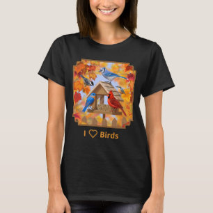 Camiseta Me encantan las aves reunión de alimentadores de o