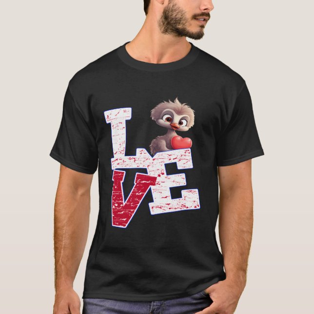 Camiseta Me encantan las avestruces de bebé (Anverso)