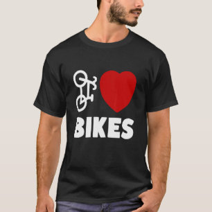 Camiseta Me encantan las bicicletas ciclistas de corazón