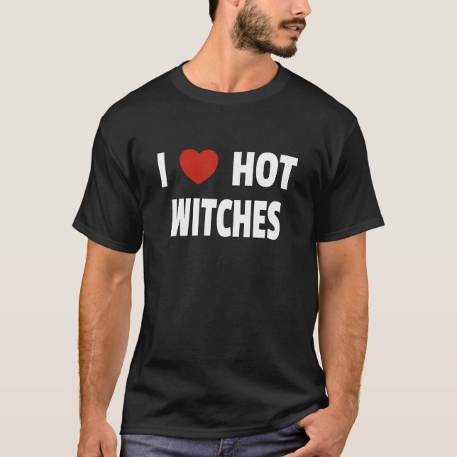 Camiseta Me encantan las brujas calientes Coste de Hallowee (Anverso)