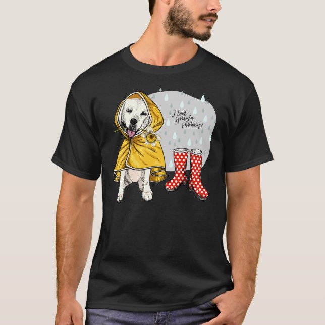 Camiseta Me encantan las duchas de primavera con el Labrado (Anverso)