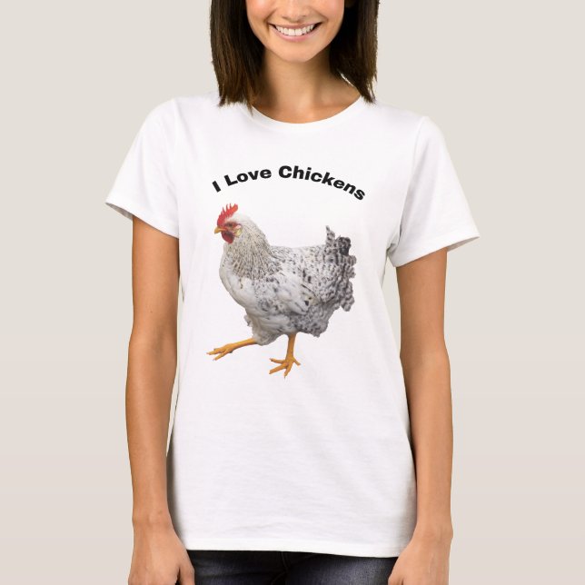 Camiseta Me encantan las gallinas, el humor, el humor (Anverso)