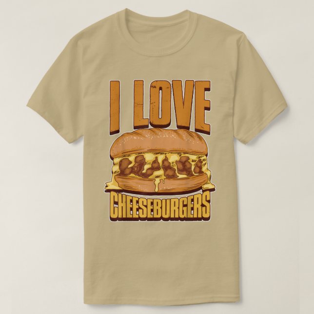 Camiseta Me encantan las hamburguesas de queso (Diseño del anverso)