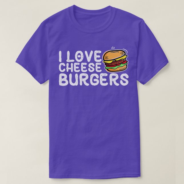 Camiseta Me encantan las hamburguesas de queso hamburguesas (Diseño del anverso)