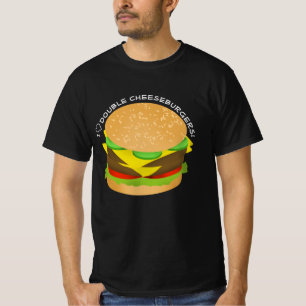 Camiseta Me encantan las hamburguesas dobles de queso
