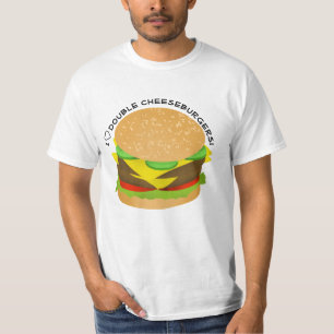 Camiseta Me encantan las hamburguesas dobles de queso