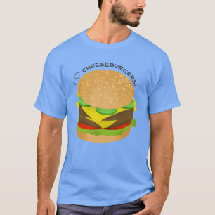 Camiseta Me encantan las hamburguesas dobles de queso