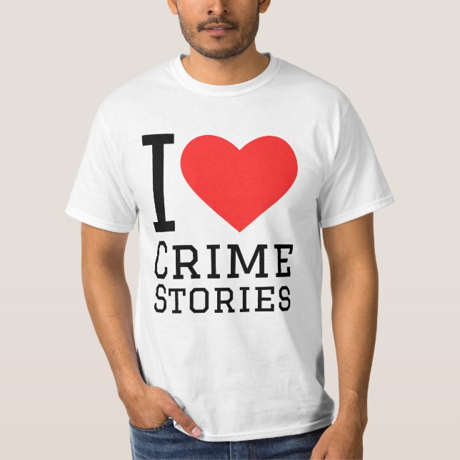 Camiseta Me encantan las historias de crímenes (Anverso)