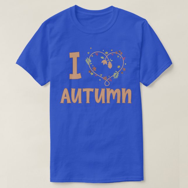 Camiseta Me encantan las hojas de temporada de otoño o otoñ (Diseño del anverso)