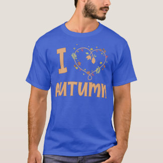 Camiseta Me encantan las hojas de temporada de otoño o otoñ