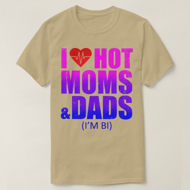 Camiseta Me encantan las mamás calientes Milfs I Heart Hot  (Diseño del anverso)
