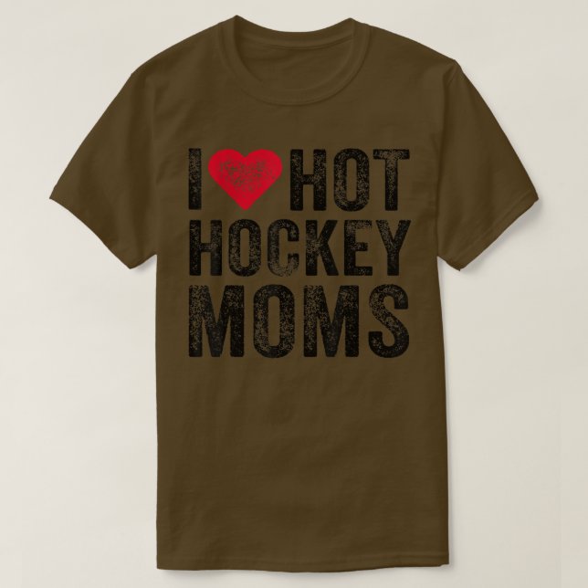 Camiseta Me encantan las mamás de hockey caliente con diver (Diseño del anverso)
