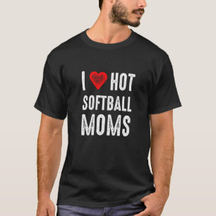 Camiseta Me encantan las mamás de softbol calientes