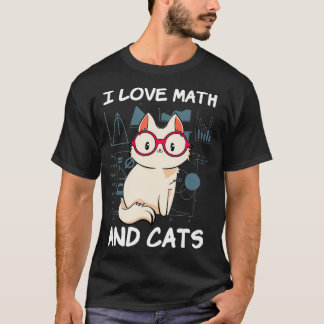 Camiseta Me Encantan Las Matemáticas Y Los Gatos