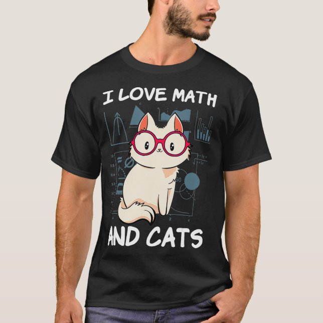Camiseta Me Encantan Las Matemáticas Y Los Gatos (Anverso)