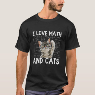 Camiseta Me Encantan Las Matemáticas Y Los Gatos Amante Del