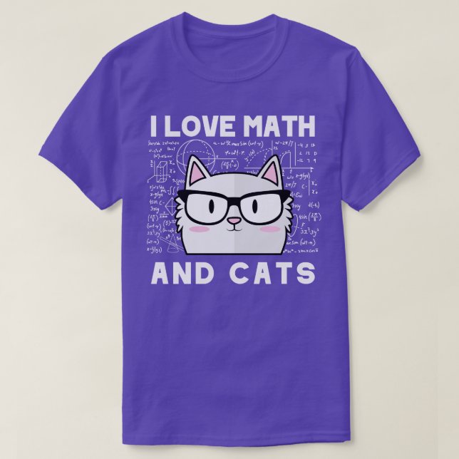 Camiseta Me Encantan Las Matemáticas Y Los Gatos Cuidados G (Diseño del anverso)