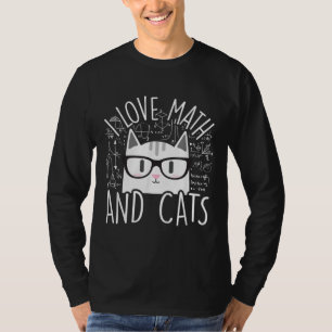 Camiseta Me Encantan Las Matemáticas Y Los Gatos Cuidados G