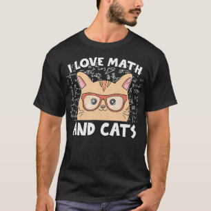 Camiseta Me Encantan Las Matemáticas Y Los Gatos Cuidados G