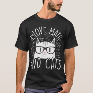 Camiseta Me Encantan Las Matemáticas Y Los Gatos Cuidados G