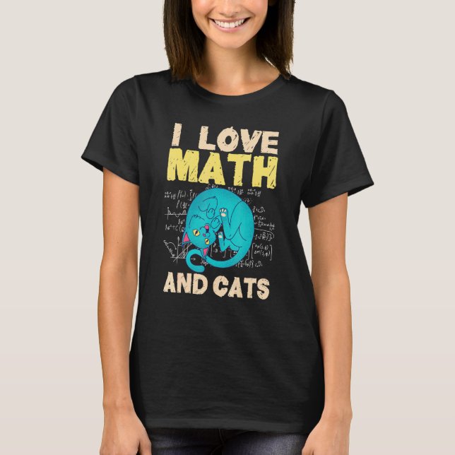Camiseta Me Encantan Las Matemáticas Y Los Gatos Gatos Cuto (Anverso)